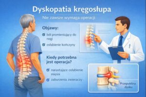 Dyskopatia - grafika przedstawiająca zagadnienie dyskopatii lędźwiowej.