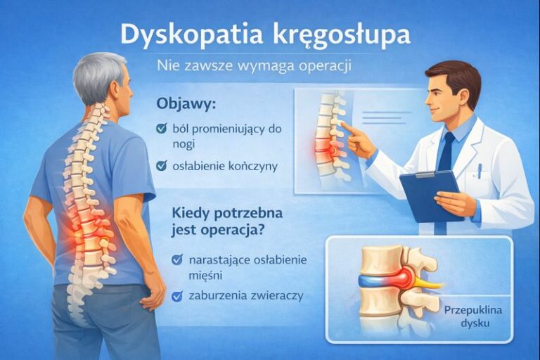 Dyskopatia - grafika przedstawiająca zagadnienie dyskopatii lędźwiowej.