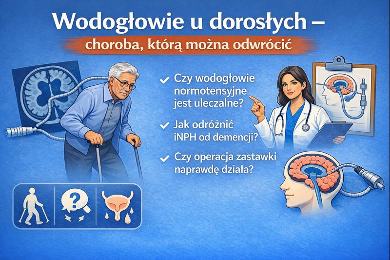 Wodogłowie normotensyjne u dorosłych – objawy, diagnostyka i leczenie operacyjne